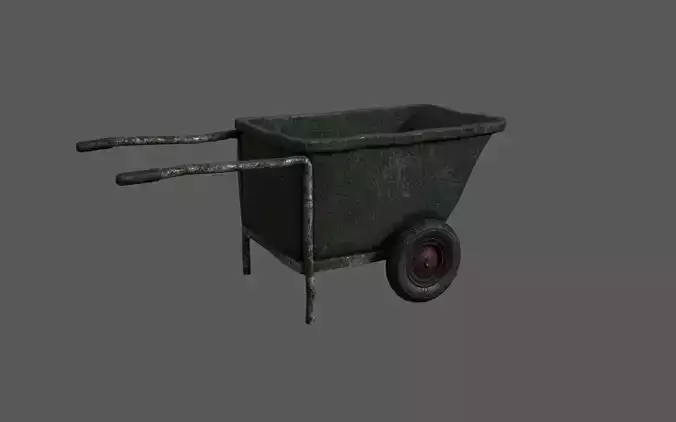 Two wheel old used style garden trolley with details used marks