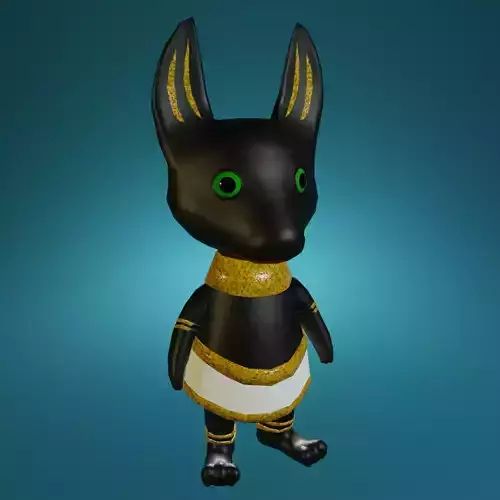 Mini Anubis Character for Mobile Game Low-poly 3D model