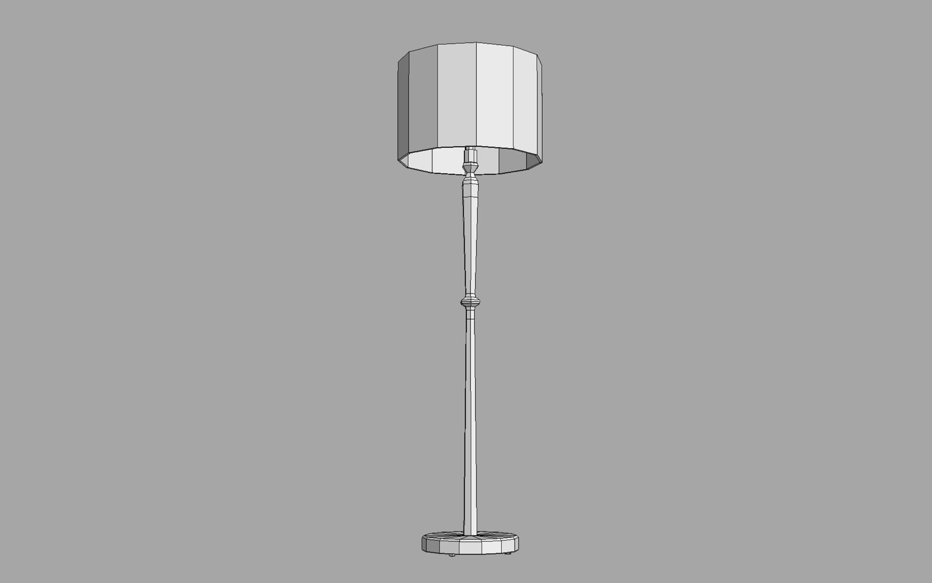 Vintage Floor Lamp Low-poly 3D model_4