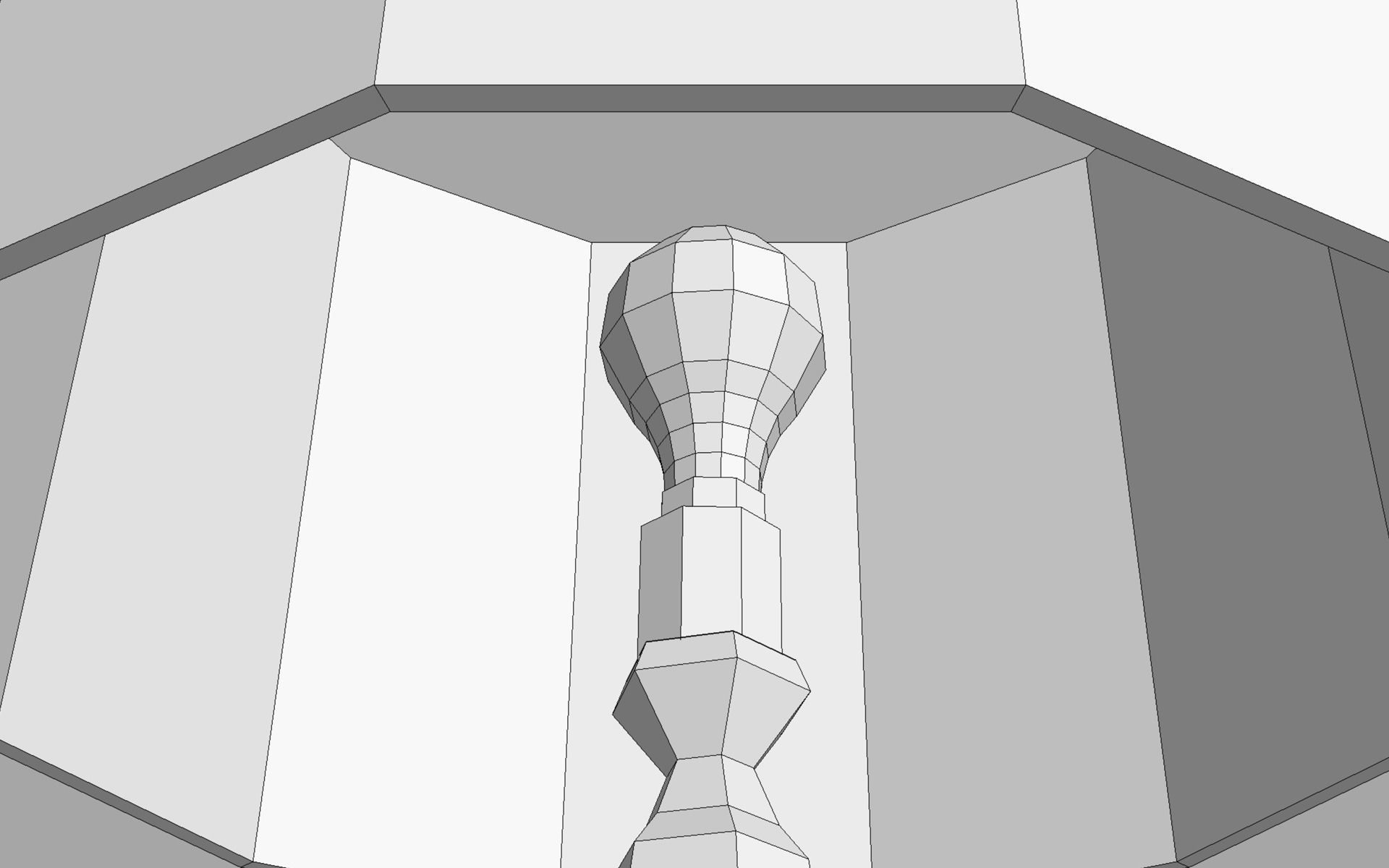 Vintage Floor Lamp Low-poly 3D model_7