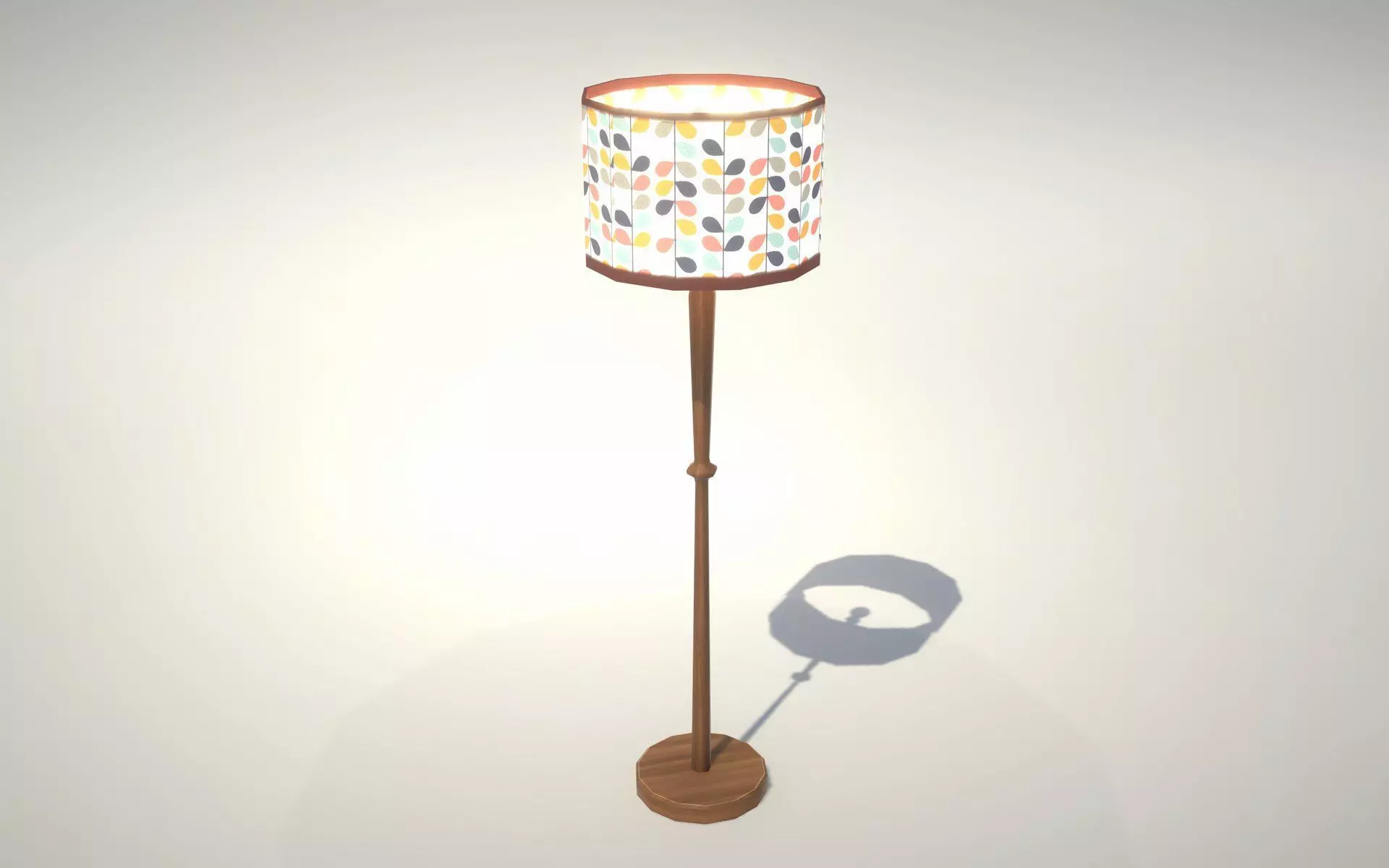 Vintage Floor Lamp Low-poly 3D model_0