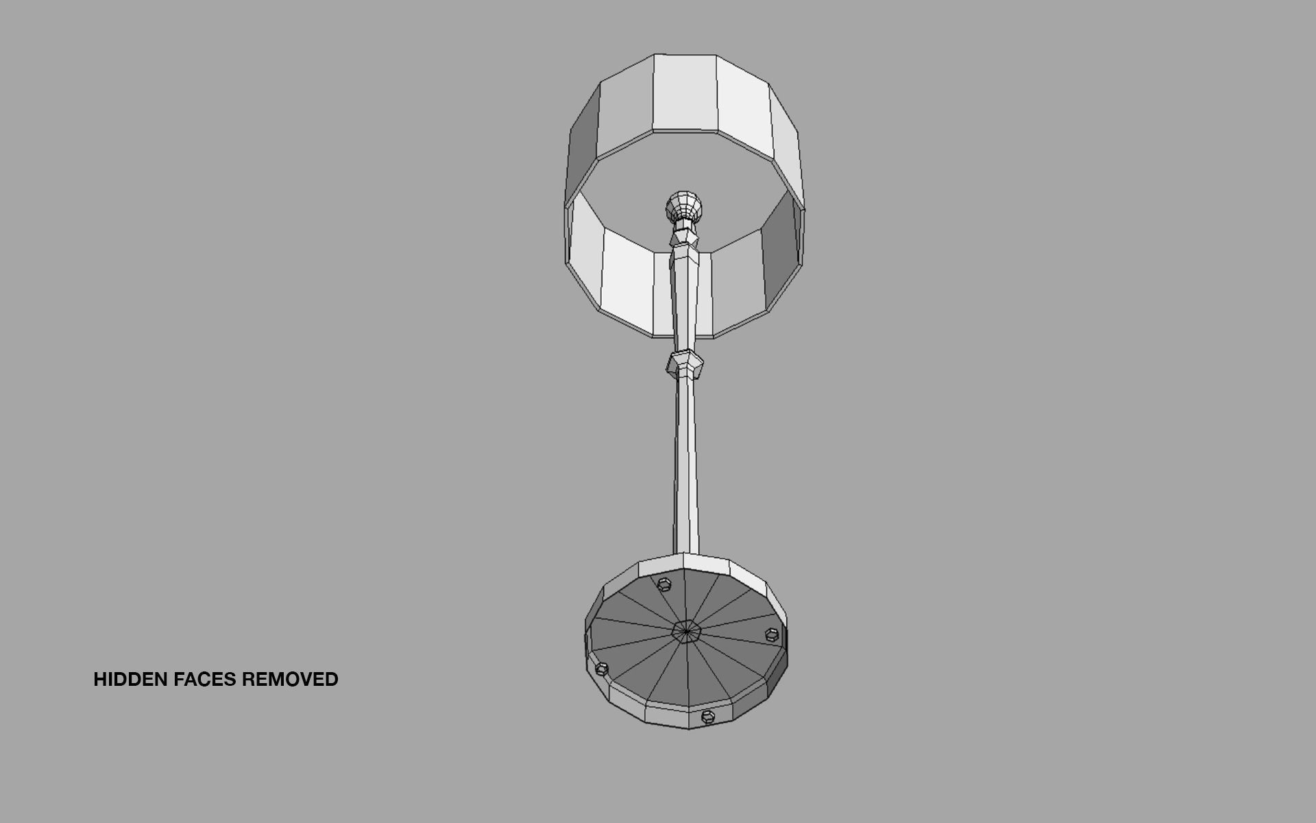 Vintage Floor Lamp Low-poly 3D model_5