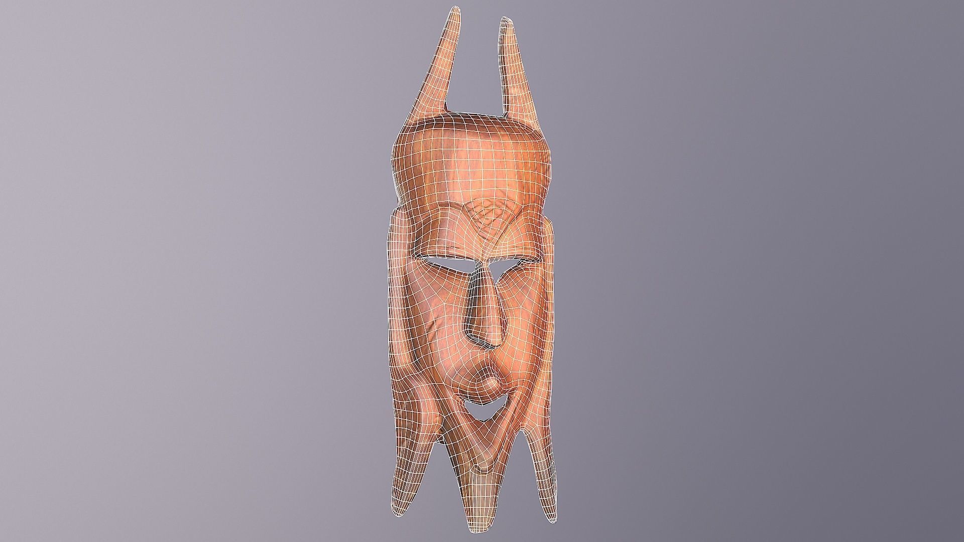 African Mask 02 Low-poly 3D model_10