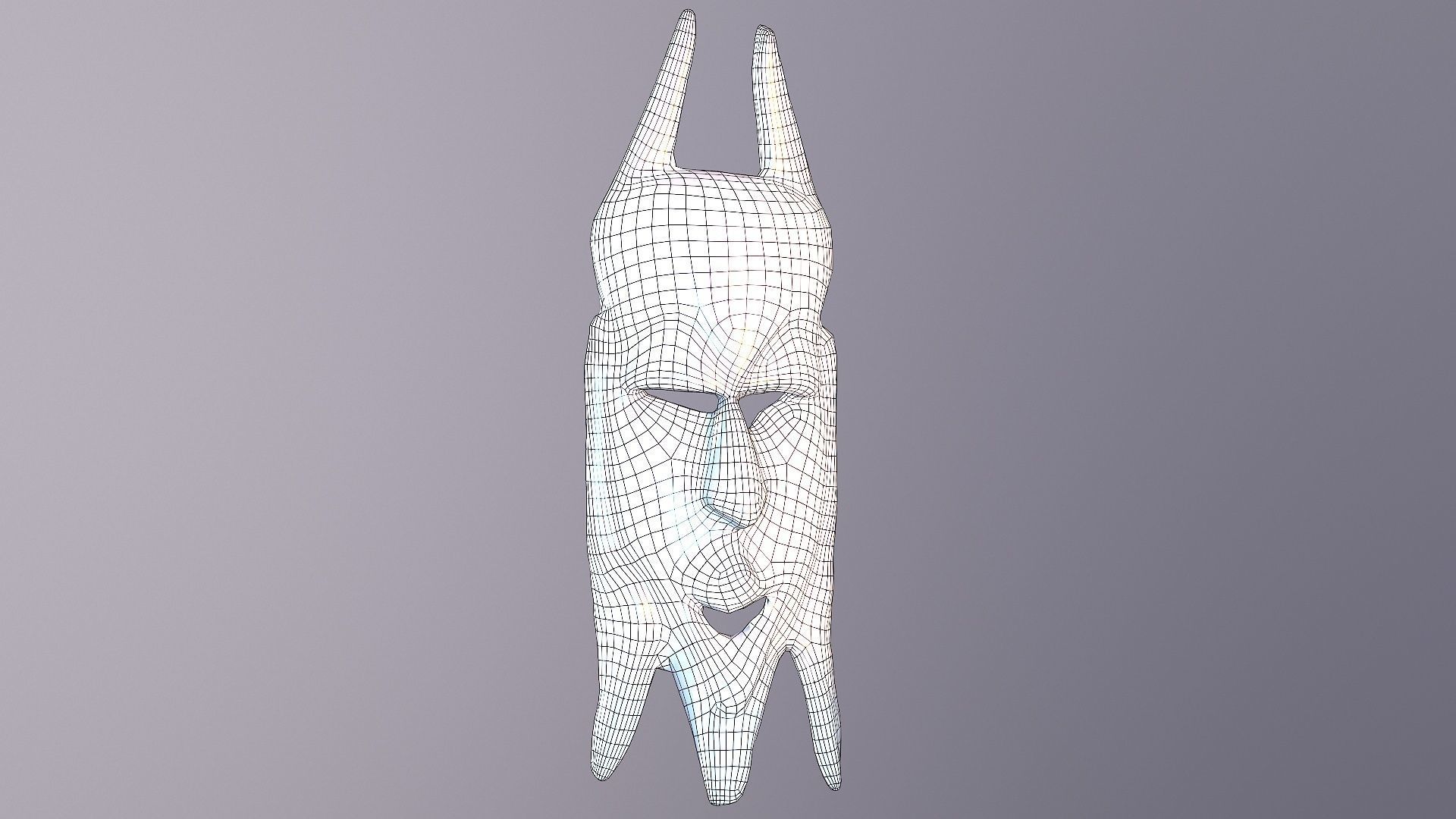 African Mask 02 Low-poly 3D model_9