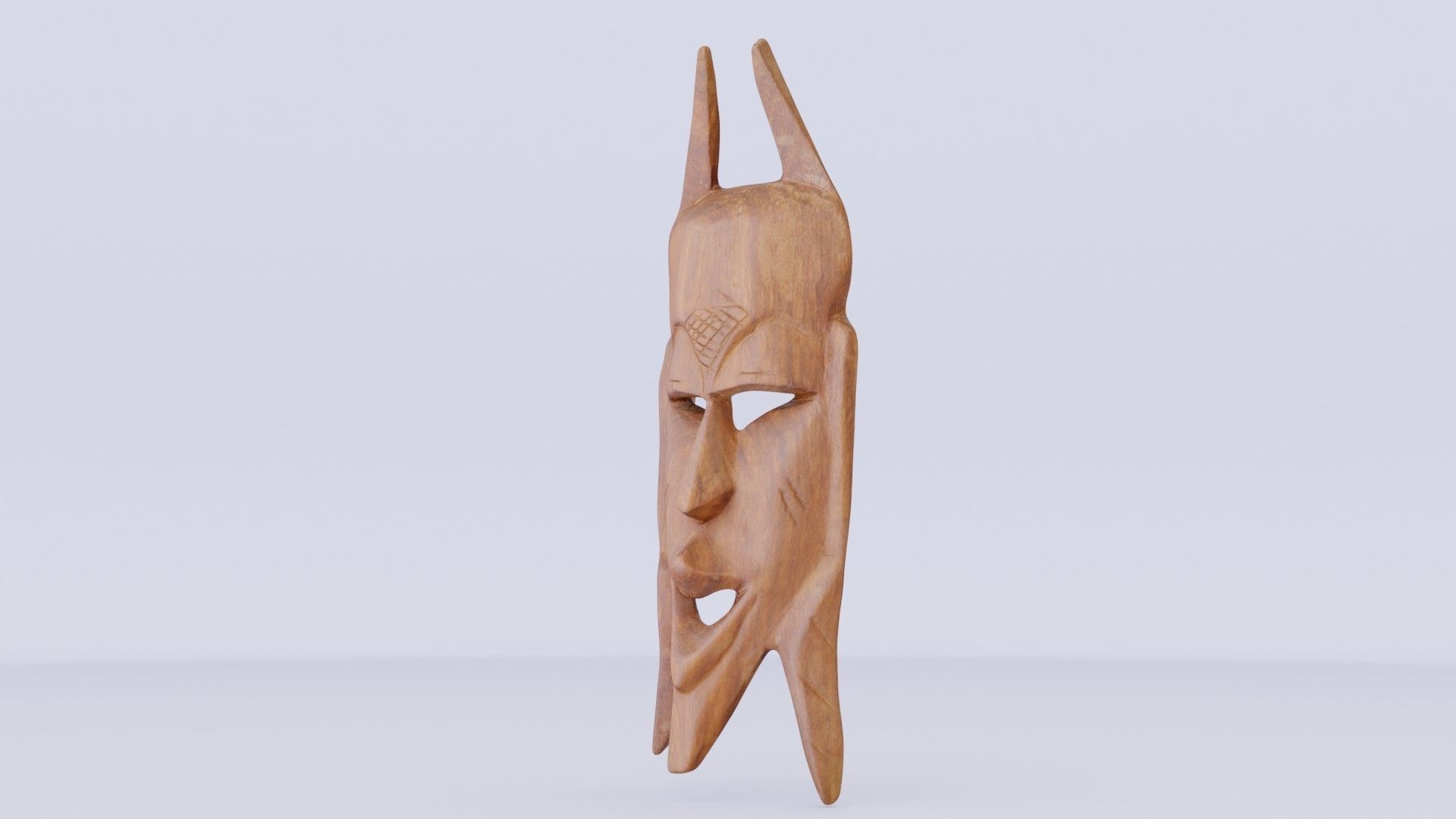 African Mask 02 Low-poly 3D model_3