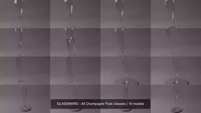 GLASSWARE---All Champagne Flute Glasses