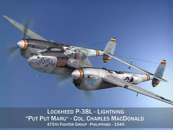 航空機・ヘリコプター LOCKHEED P-38 LIGHTNING \"PUTT PUTT MARU\" P-38 Putt Putt Maru Graphics Set – Callie Graphics