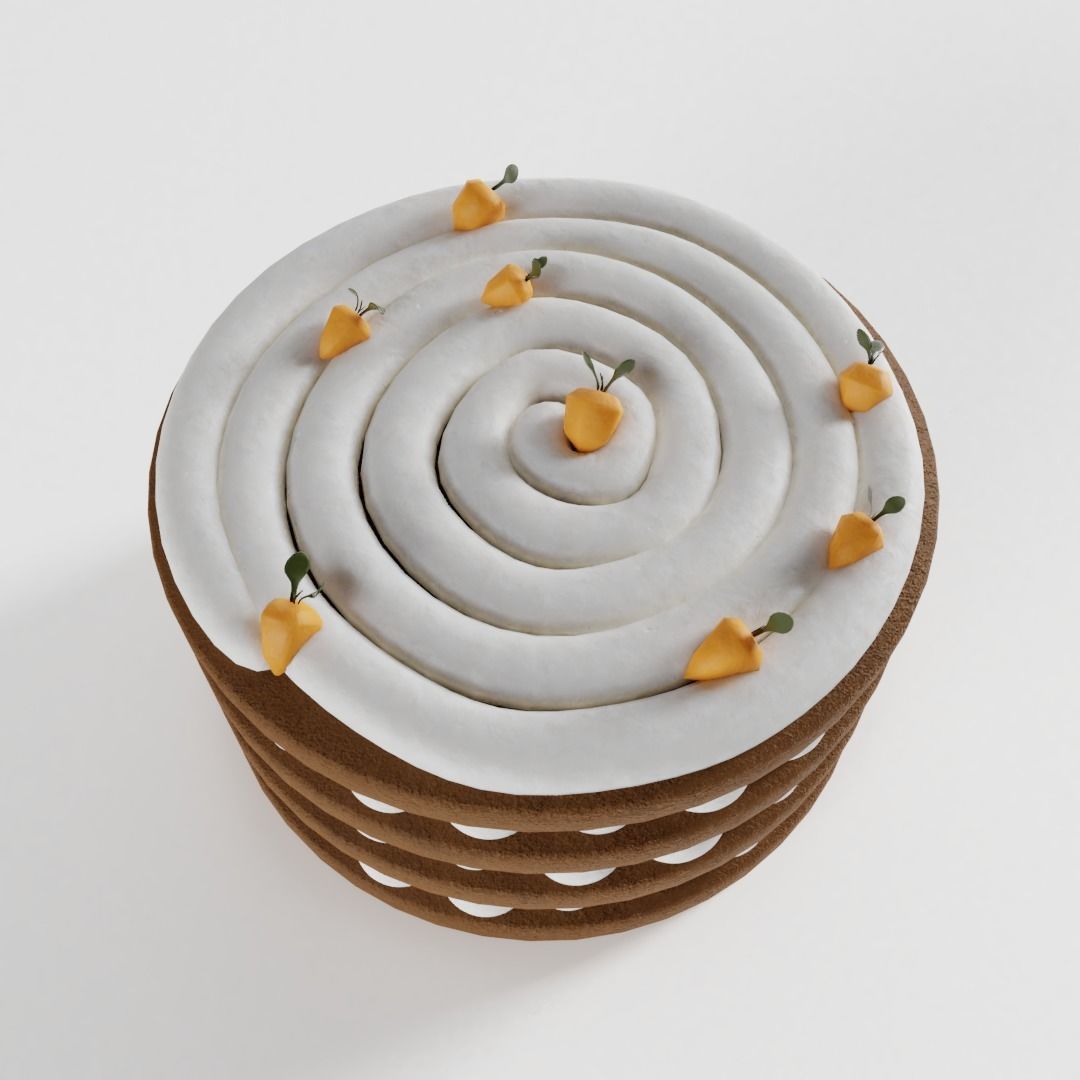 Carrot Cream Cake 3D model_1