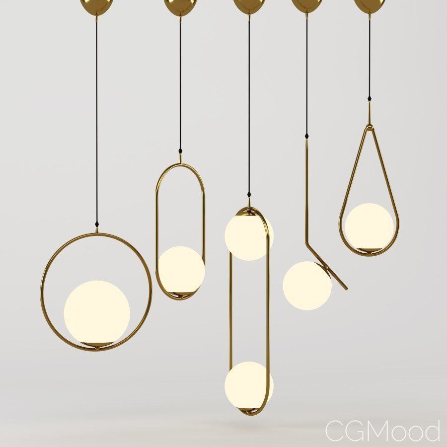 Hanging lights  3D model_2