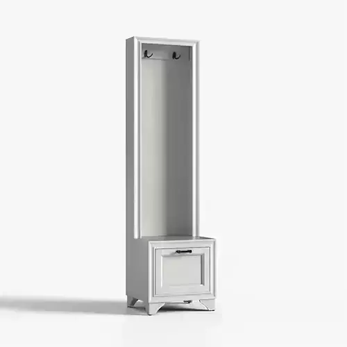 Belden hall tree bench white painted