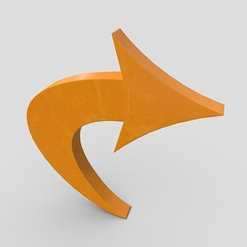 Arrow 6 orange Low-poly 3D model