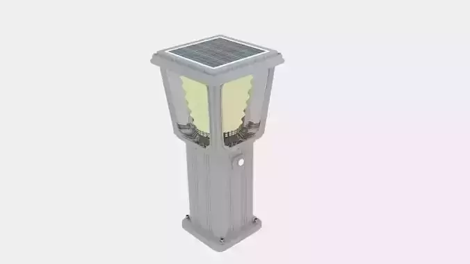 Solar Bollard Garden Light 3D model