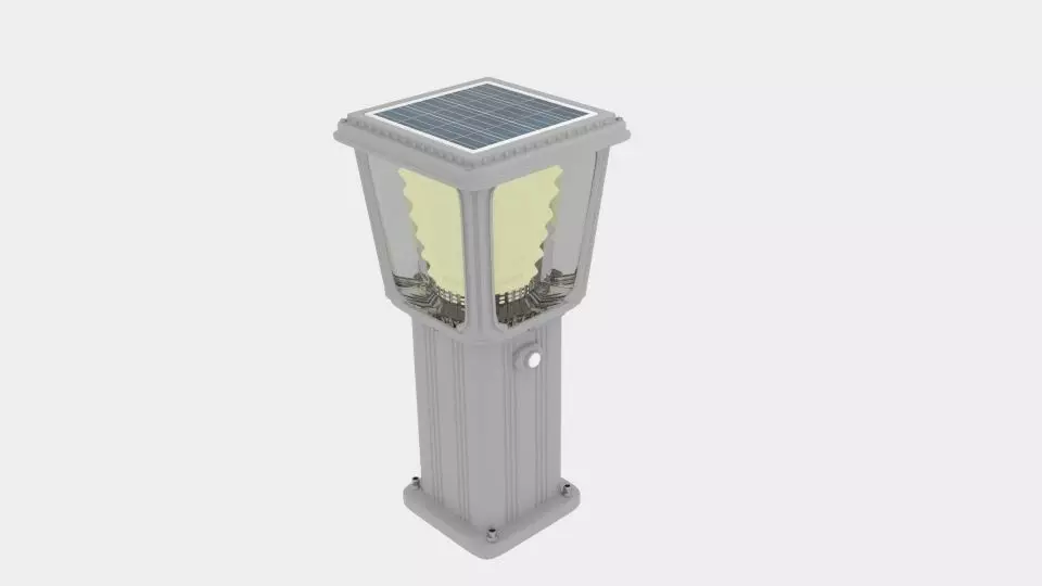 Solar Bollard Garden Light 3D model