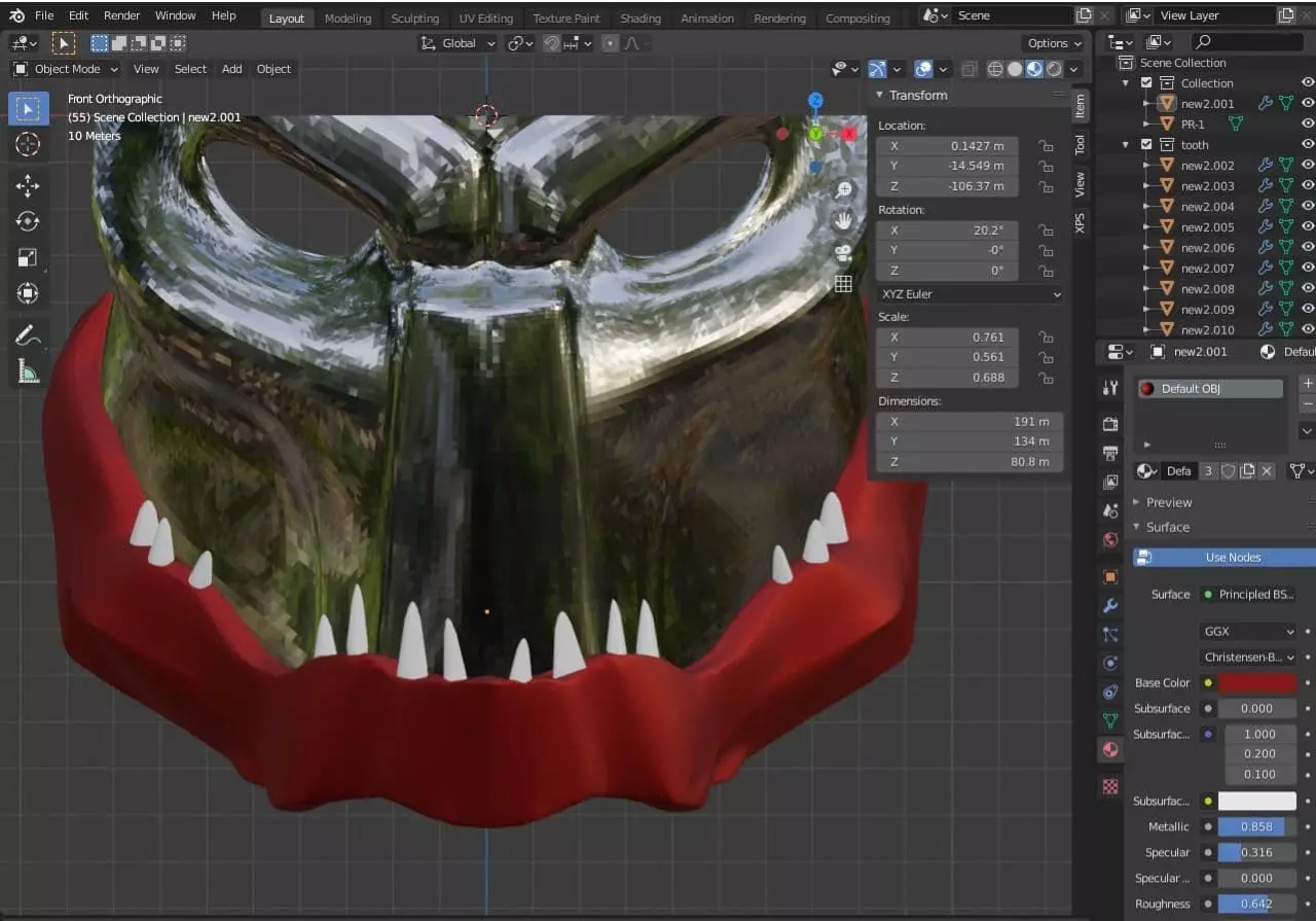 JAW for Predator mask 3D print model_0