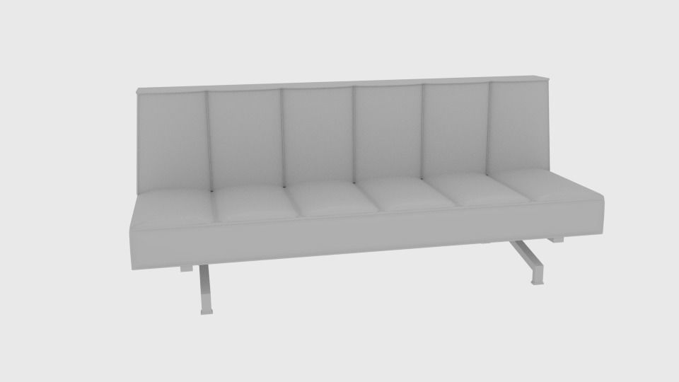  Flex Orange Sleeper Sofa CB2  Low-poly 3D model_4