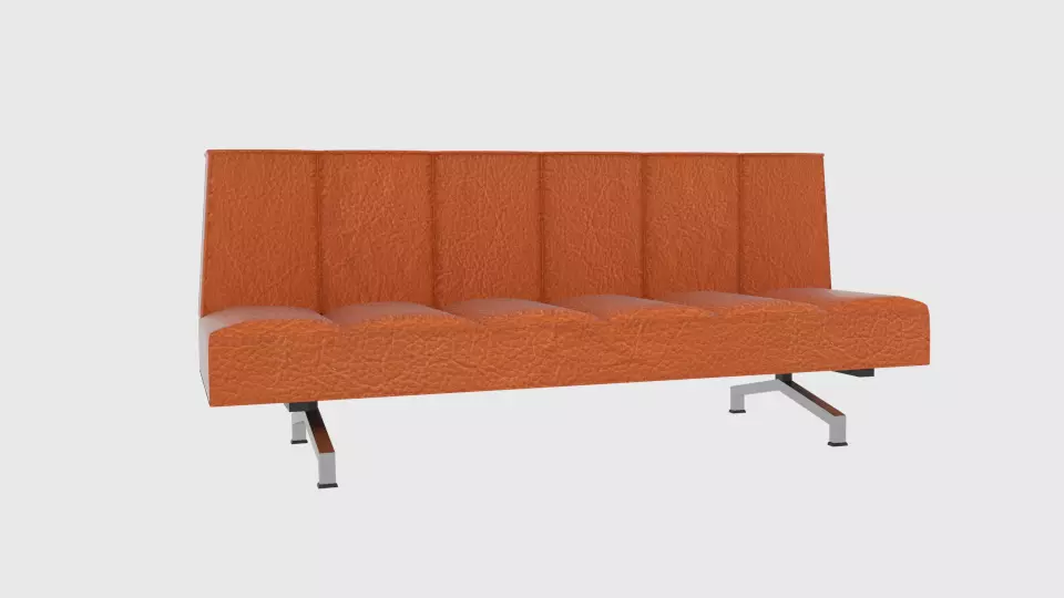  Flex Orange Sleeper Sofa CB2  Low-poly 3D model_0