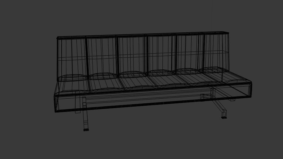  Flex Orange Sleeper Sofa CB2  Low-poly 3D model_5