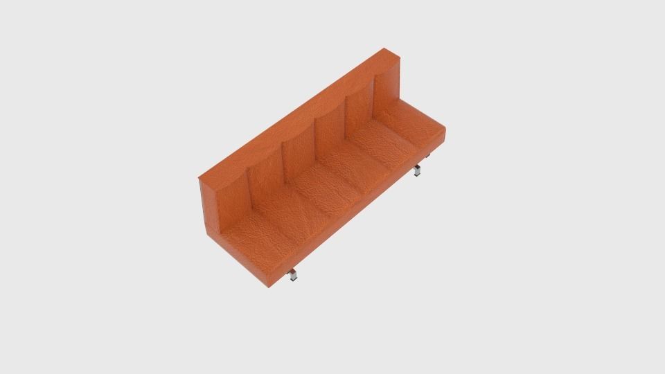  Flex Orange Sleeper Sofa CB2  Low-poly 3D model_3