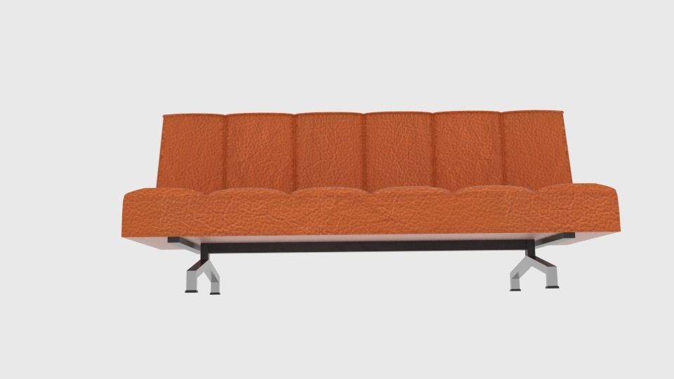  Flex Orange Sleeper Sofa CB2  Low-poly 3D model_1