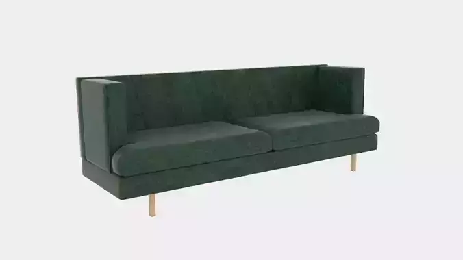 Avec Emerald Green Velvet Sofa With Brass Leg