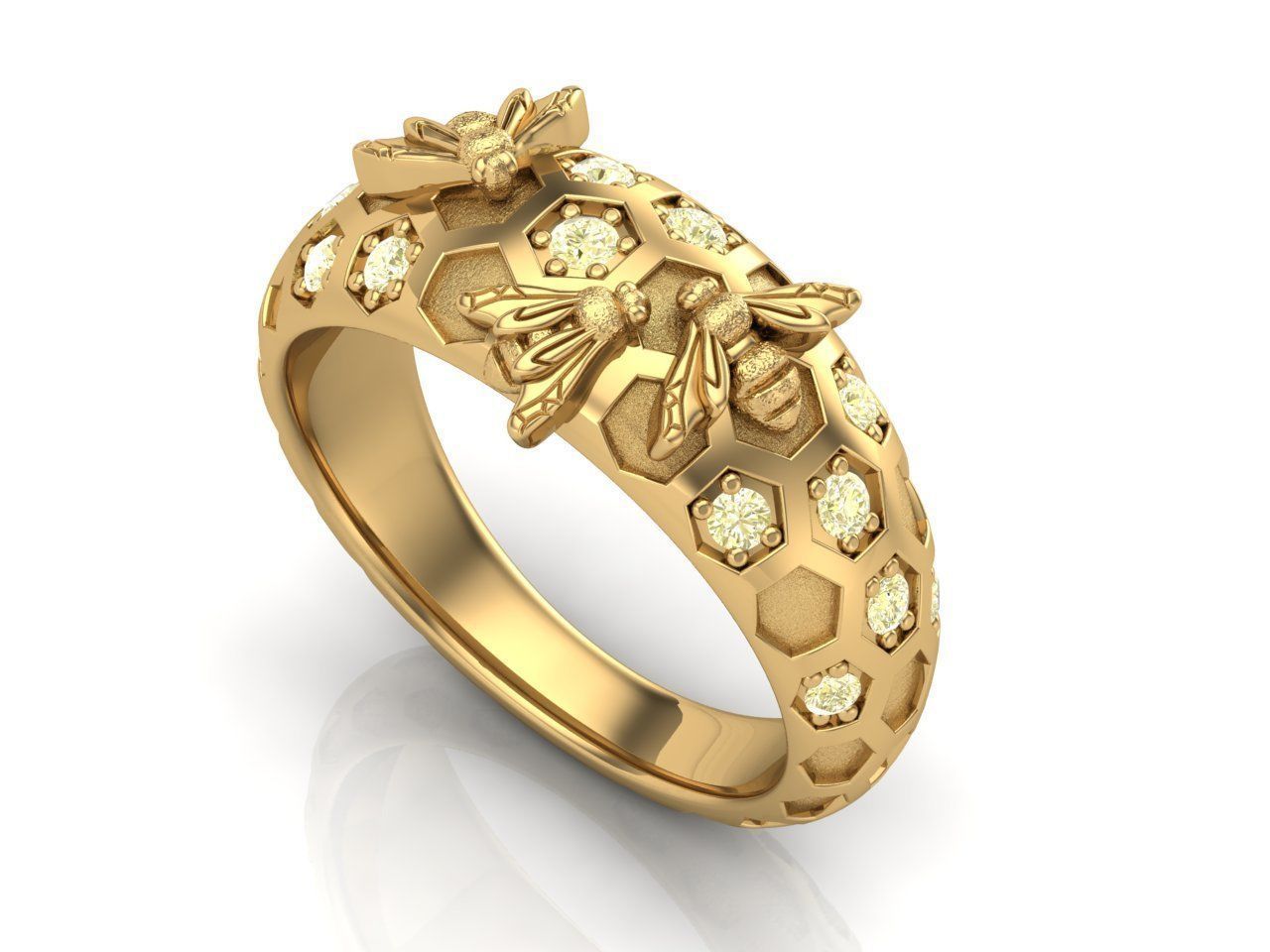 Bee ring 3D print model_4