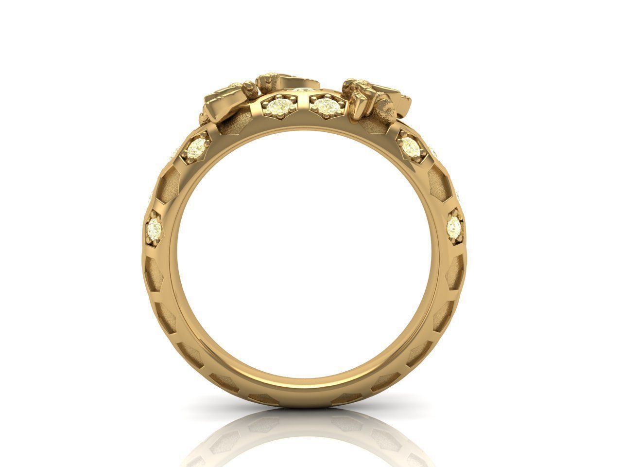 Bee ring 3D print model_6