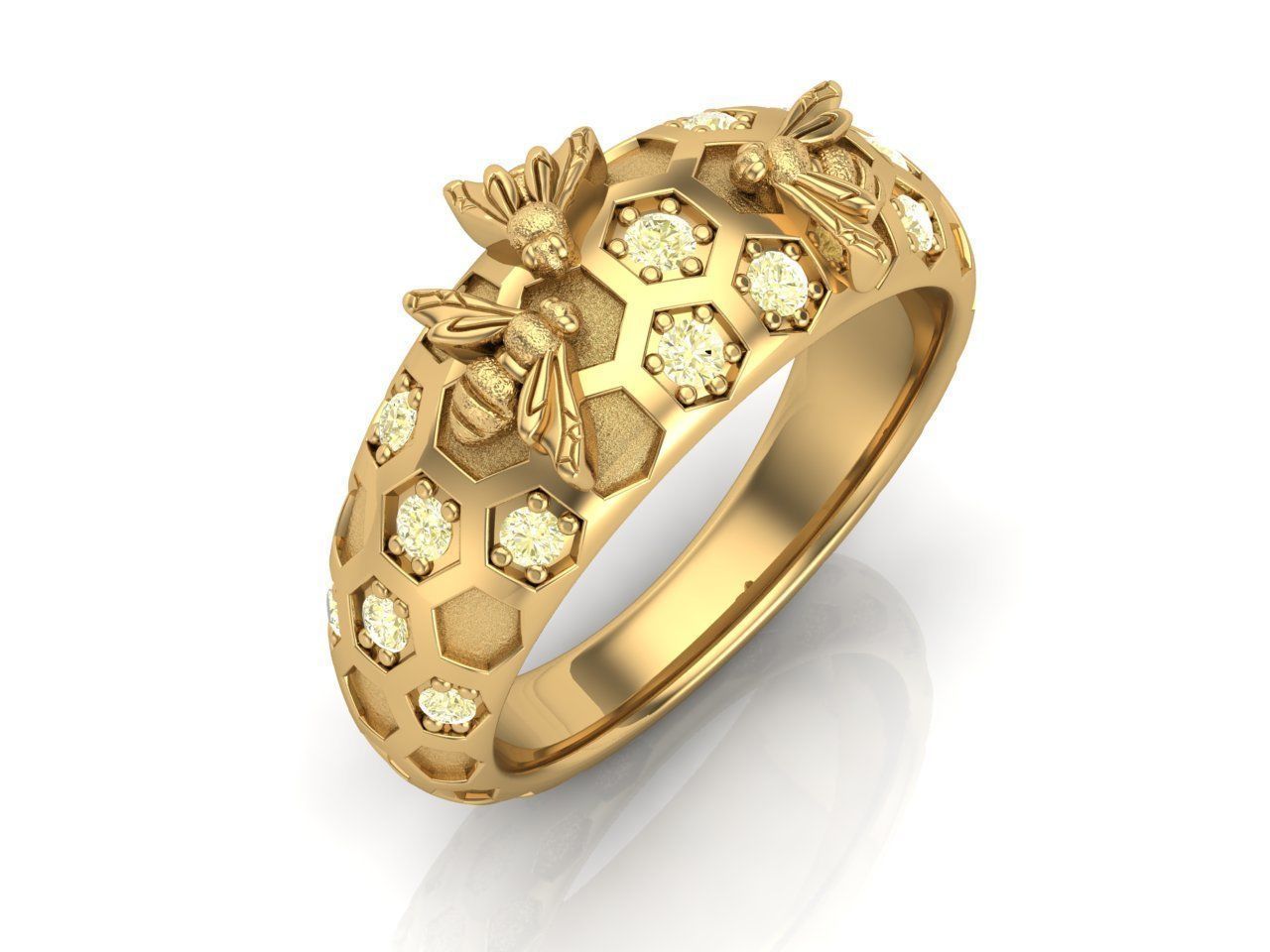 Bee ring 3D print model_2