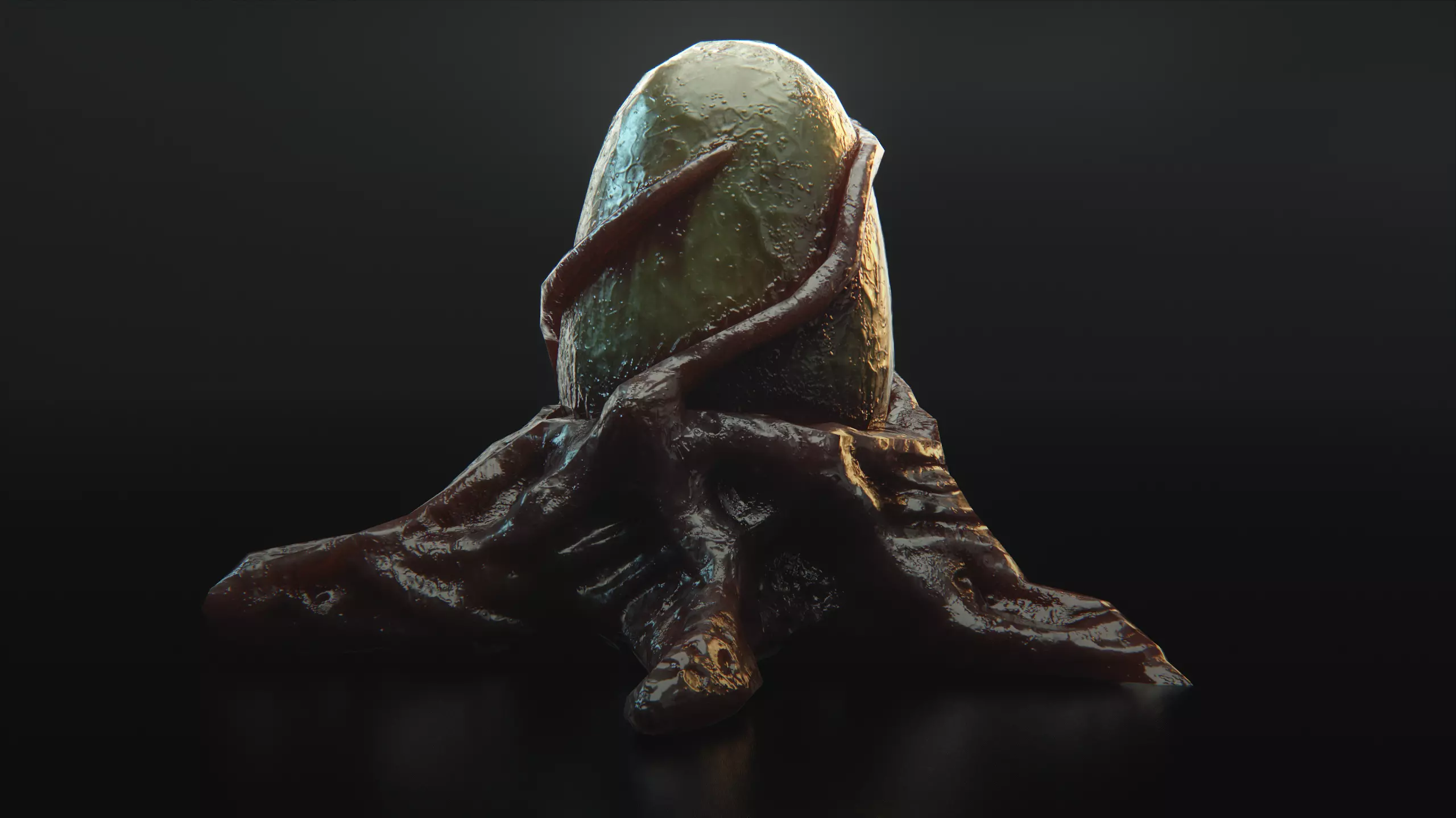 Biomass corruption monster egg Low-poly 3D model_0