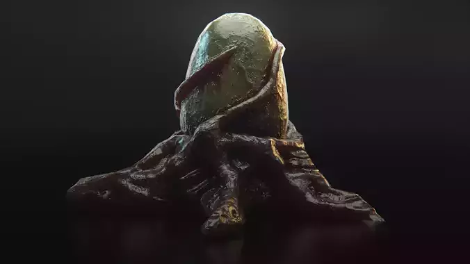 Biomass corruption monster egg Low-poly 3D model Biomass corruption monster egg Low-poly 3D model