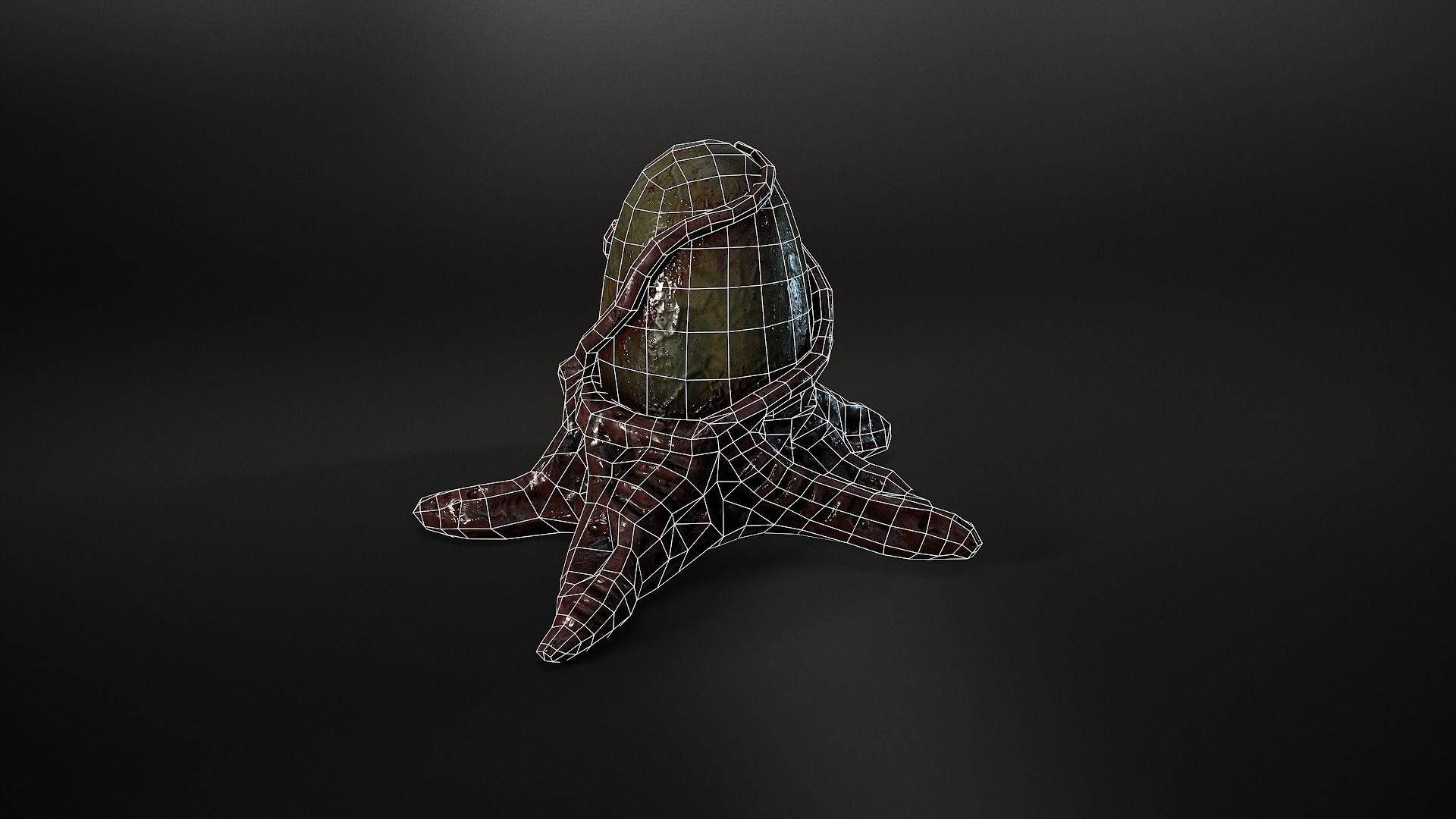 Biomass corruption monster egg Low-poly 3D model_6