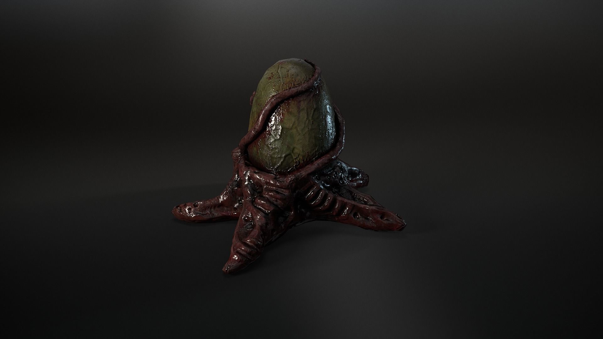 Biomass corruption monster egg Low-poly 3D model_3