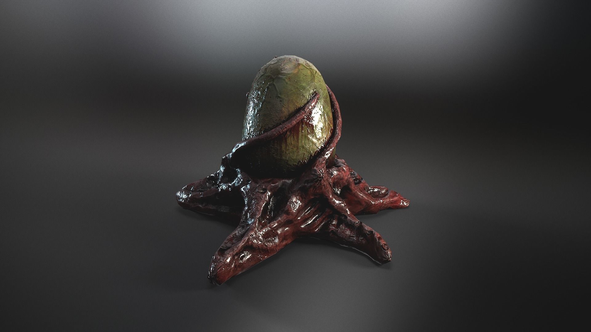 Biomass corruption monster egg Low-poly 3D model_2
