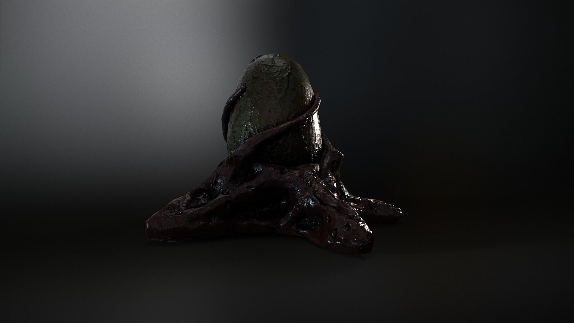Biomass corruption monster egg Low-poly 3D model_4