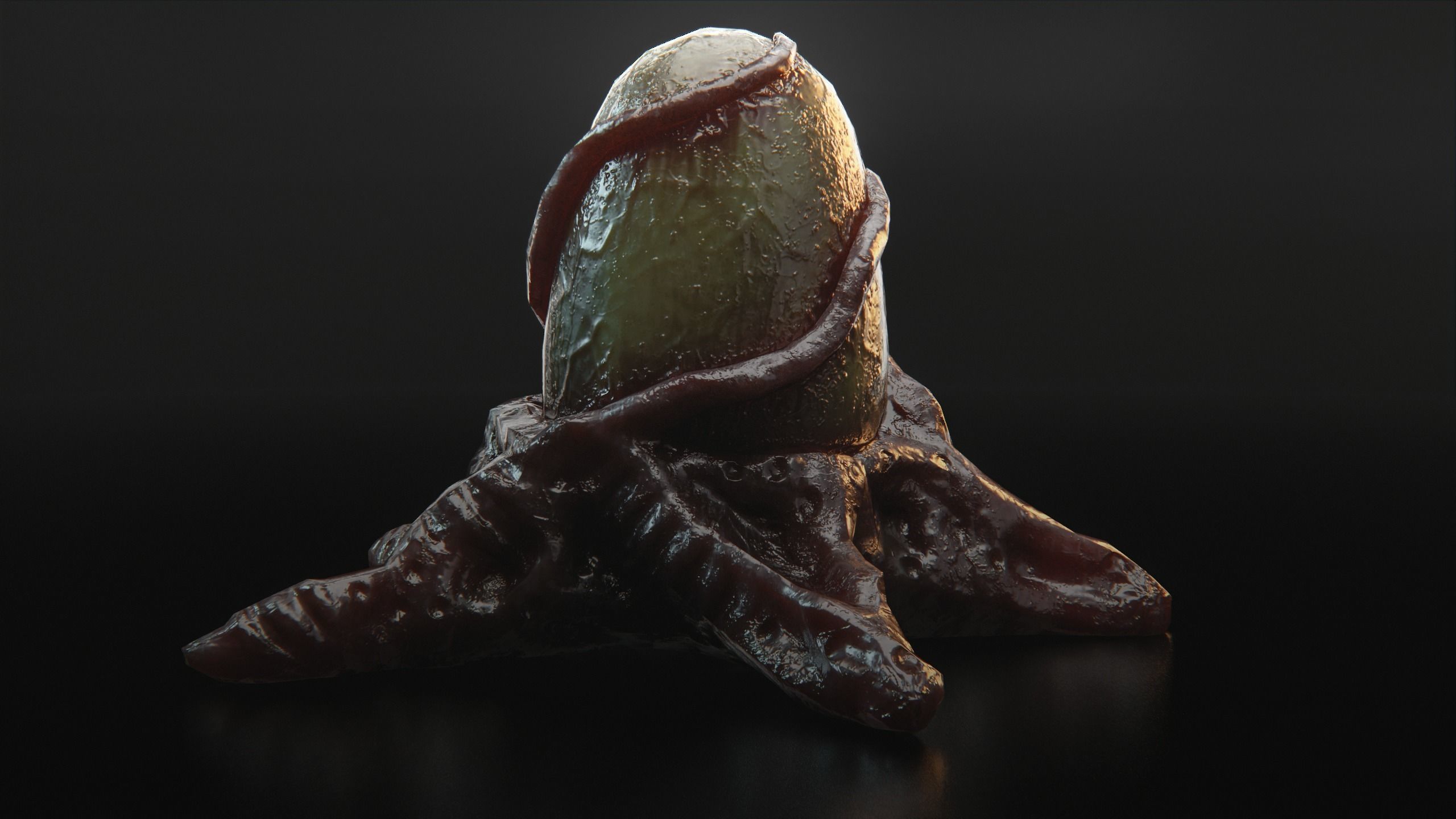 Biomass corruption monster egg Low-poly 3D model_1