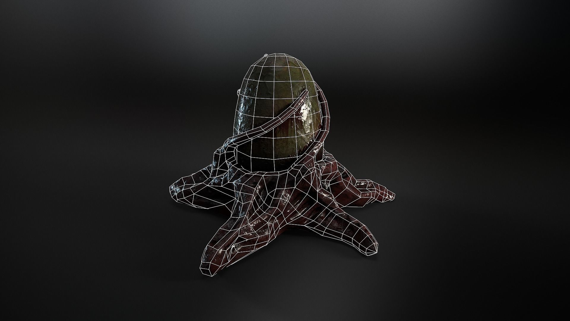 Biomass corruption monster egg Low-poly 3D model_7