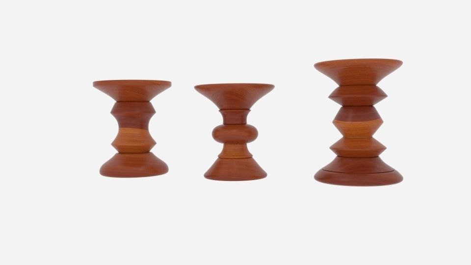 Eamesreg Walnut Stool Low-poly 3D model_2