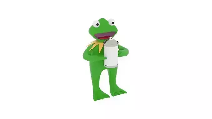  Frog Can Low-poly 3D model