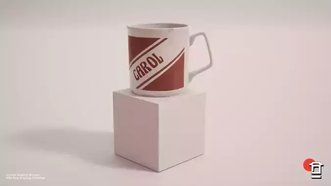 Carol Mug Cup - PBR Game Ready - Low-poly 3D model -