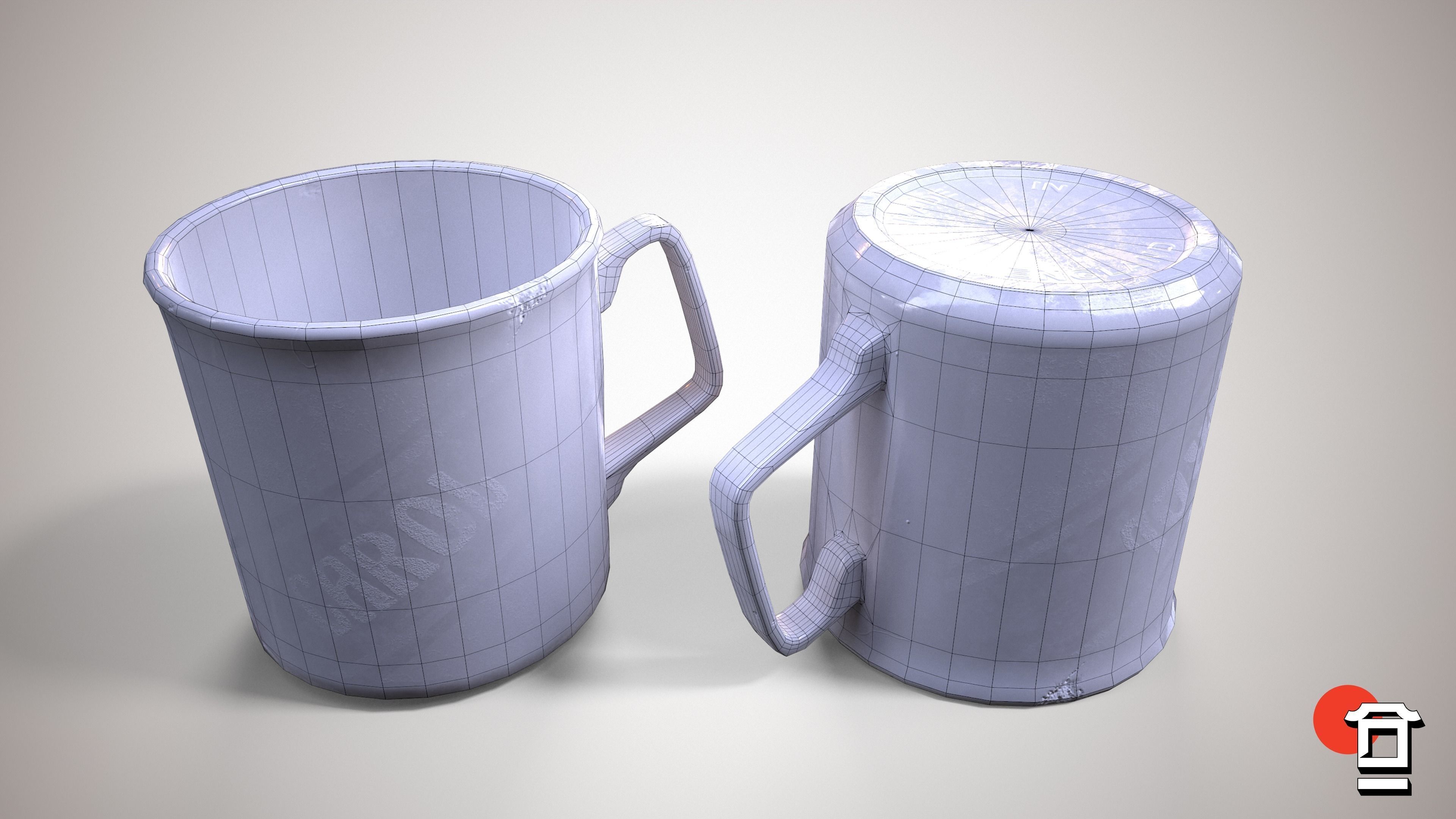 Carol Mug Cup - PBR Game Ready - Low-poly 3D model - Free low-poly 3D model_3