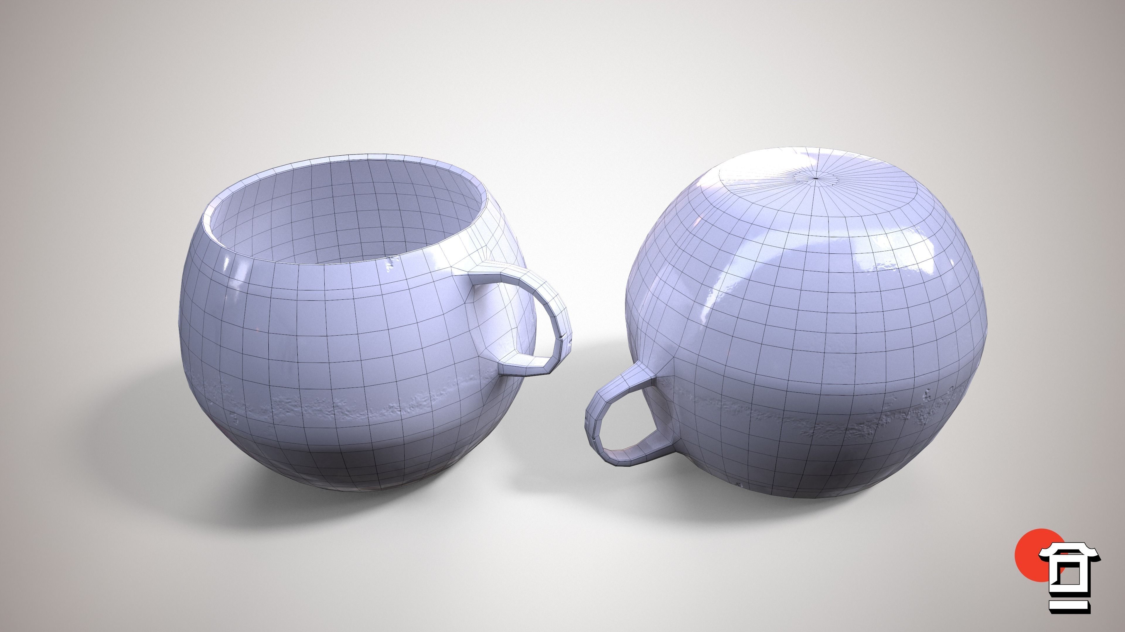 Hand Made Artisan Mug Cup - PBR Game Ready - Free low-poly 3D model_3