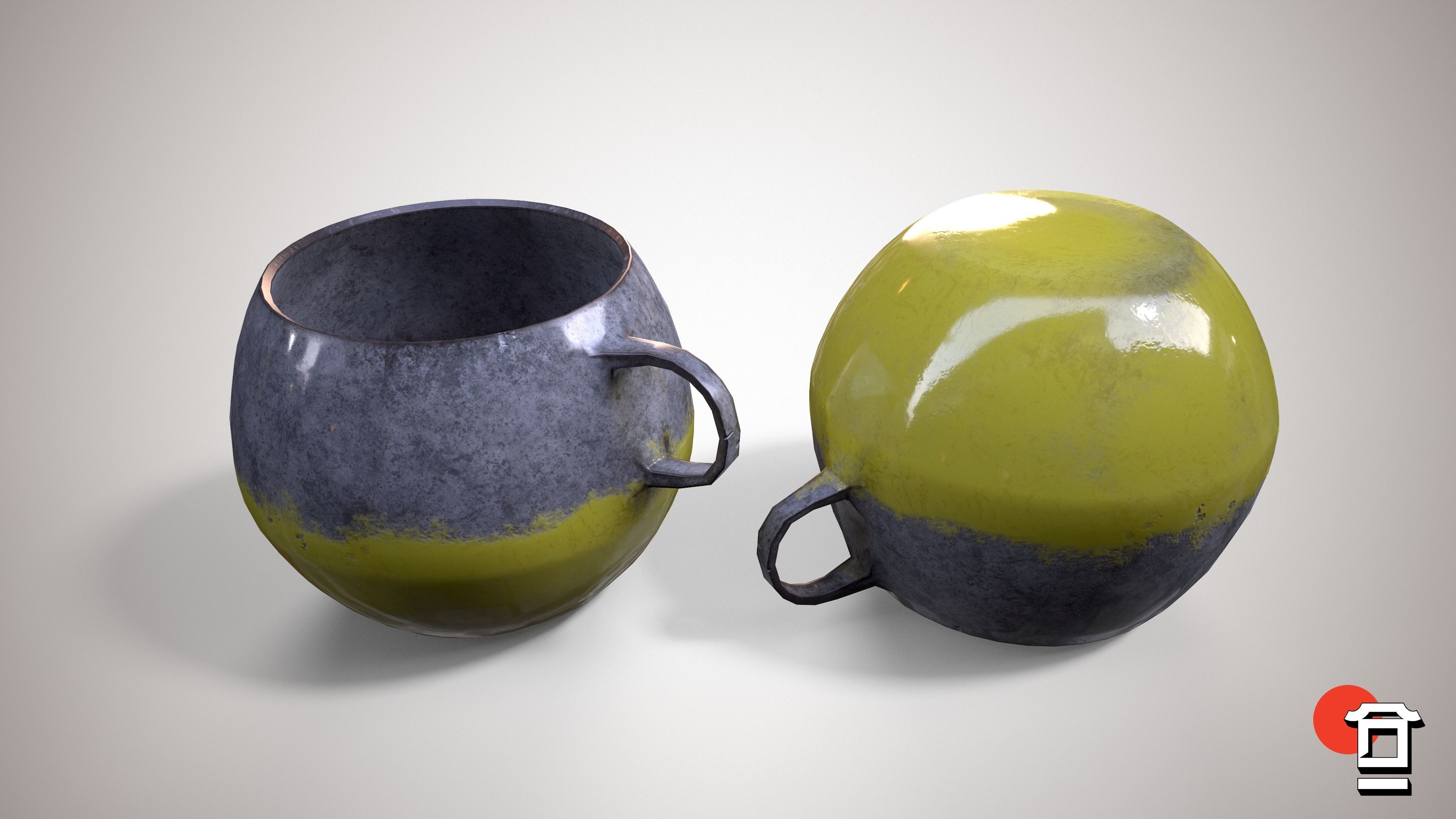 Hand Made Artisan Mug Cup - PBR Game Ready - Free low-poly 3D model_2