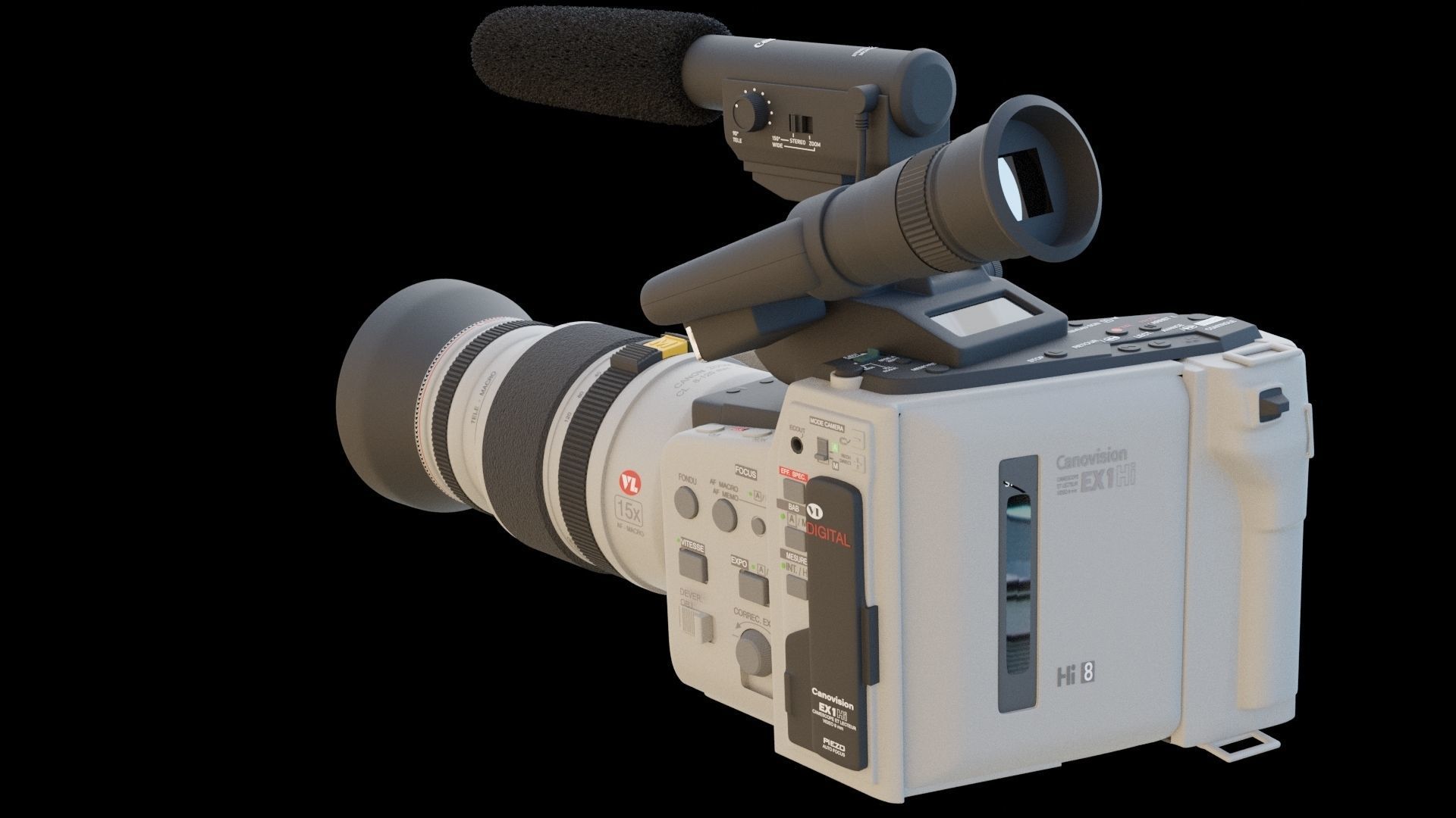 Canon EX1 Hi8 video camcorder 3D model_4