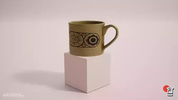 Seventies Themed Mug Cup - PBR Game Ready -