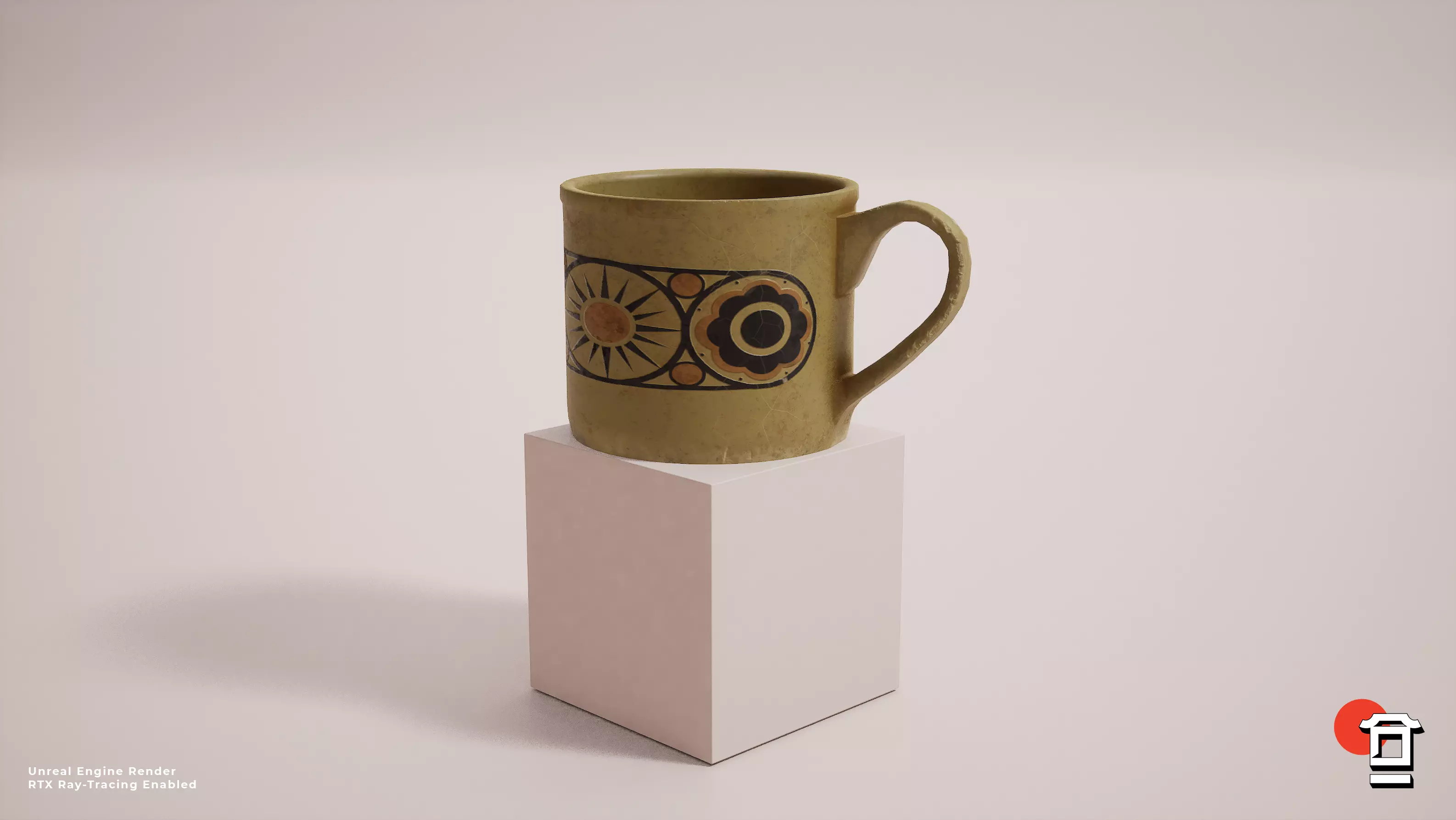 Seventies Themed Mug Cup - PBR Game Ready - Free low-poly 3D model_0