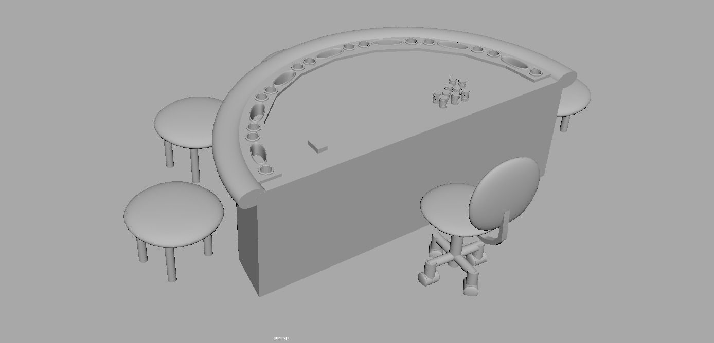 Miniature Blackjack Table For Casino Interior 3D model 3D model_8