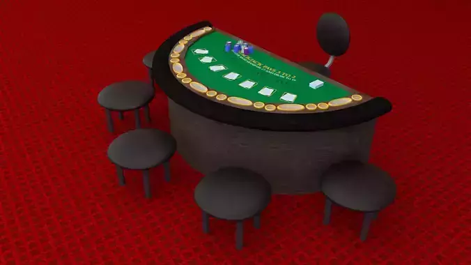 Miniature Blackjack Table For Casino Interior 3D model