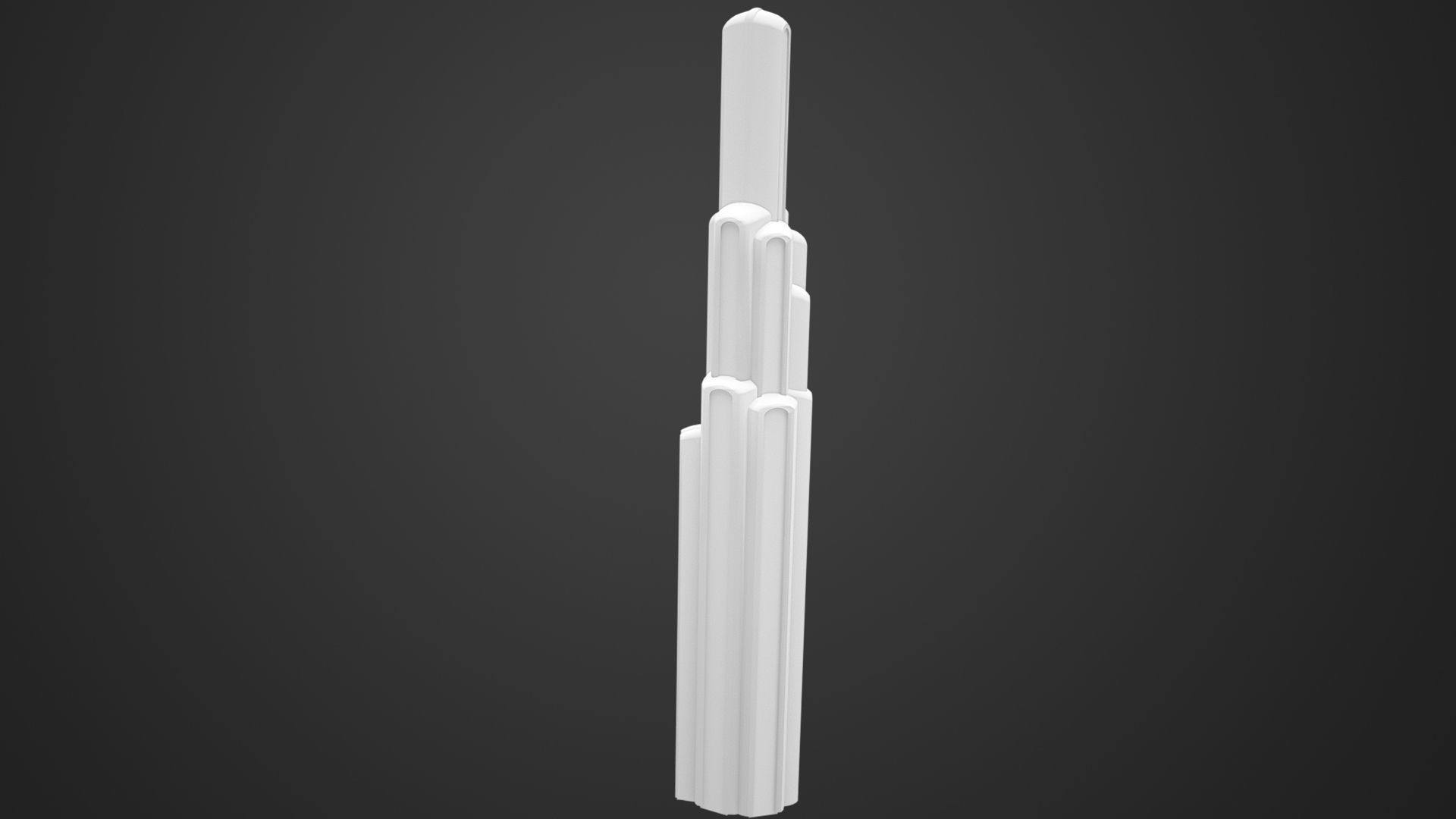 SciFi Building Low-poly 3D model_7