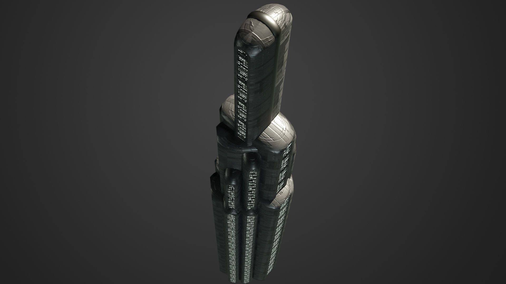 SciFi Building Low-poly 3D model_5