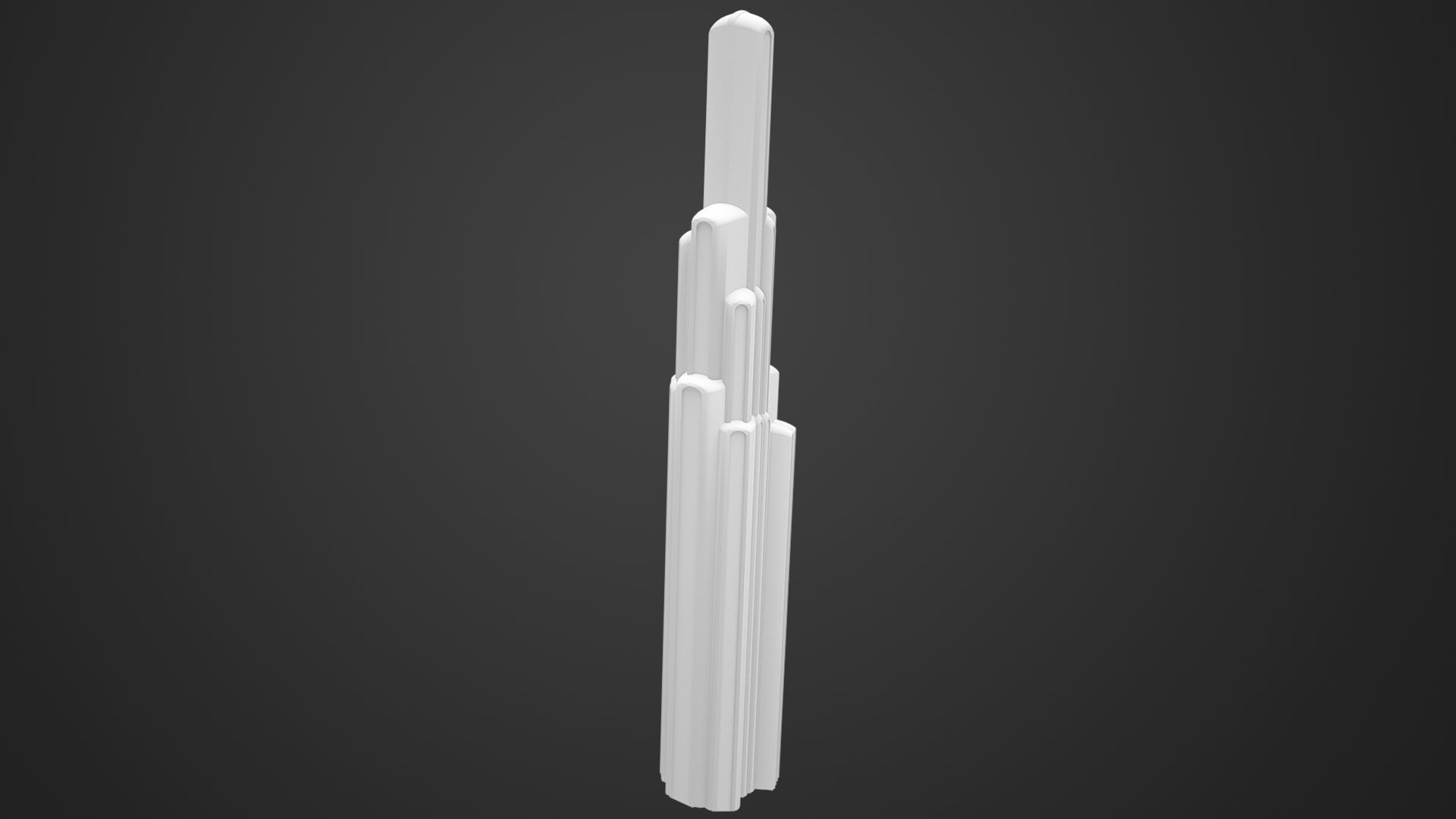 SciFi Building Low-poly 3D model_6