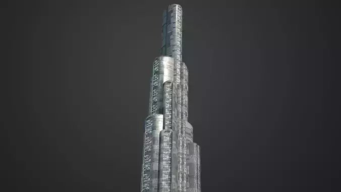 SciFi Building Low-poly 3D model